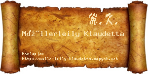 Müllerleily Klaudetta névjegykártya